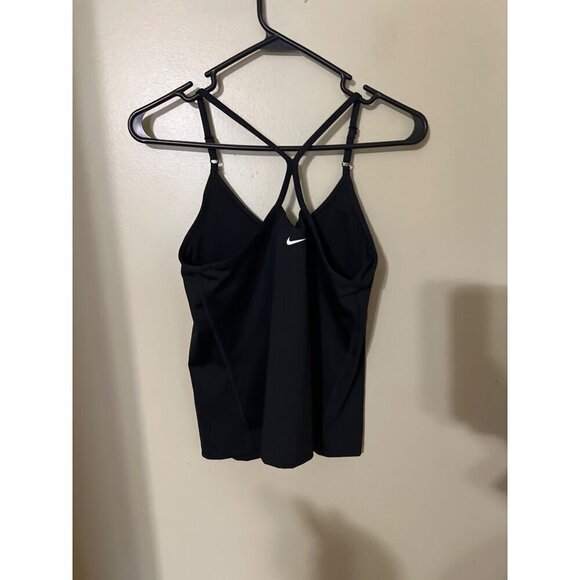 Nike Womens Black Strappy V-Neck Sports Tank Top M Beachy Swim Tropical Vacation - Picture 3 of 11